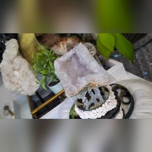 Elestial Flower Amethyst Quartz Crystal Cluster